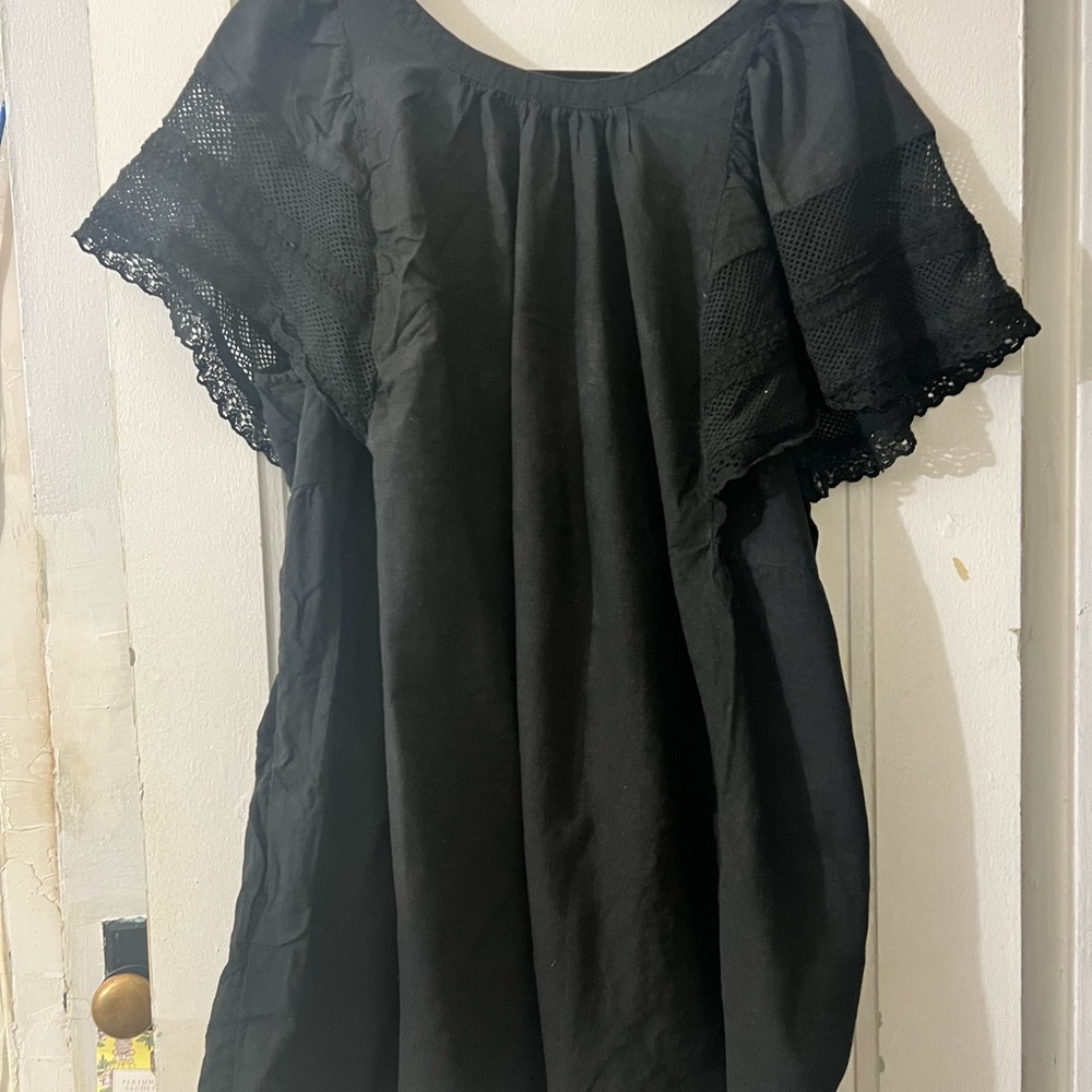 Old Navy Black Boxy Midi Dress
